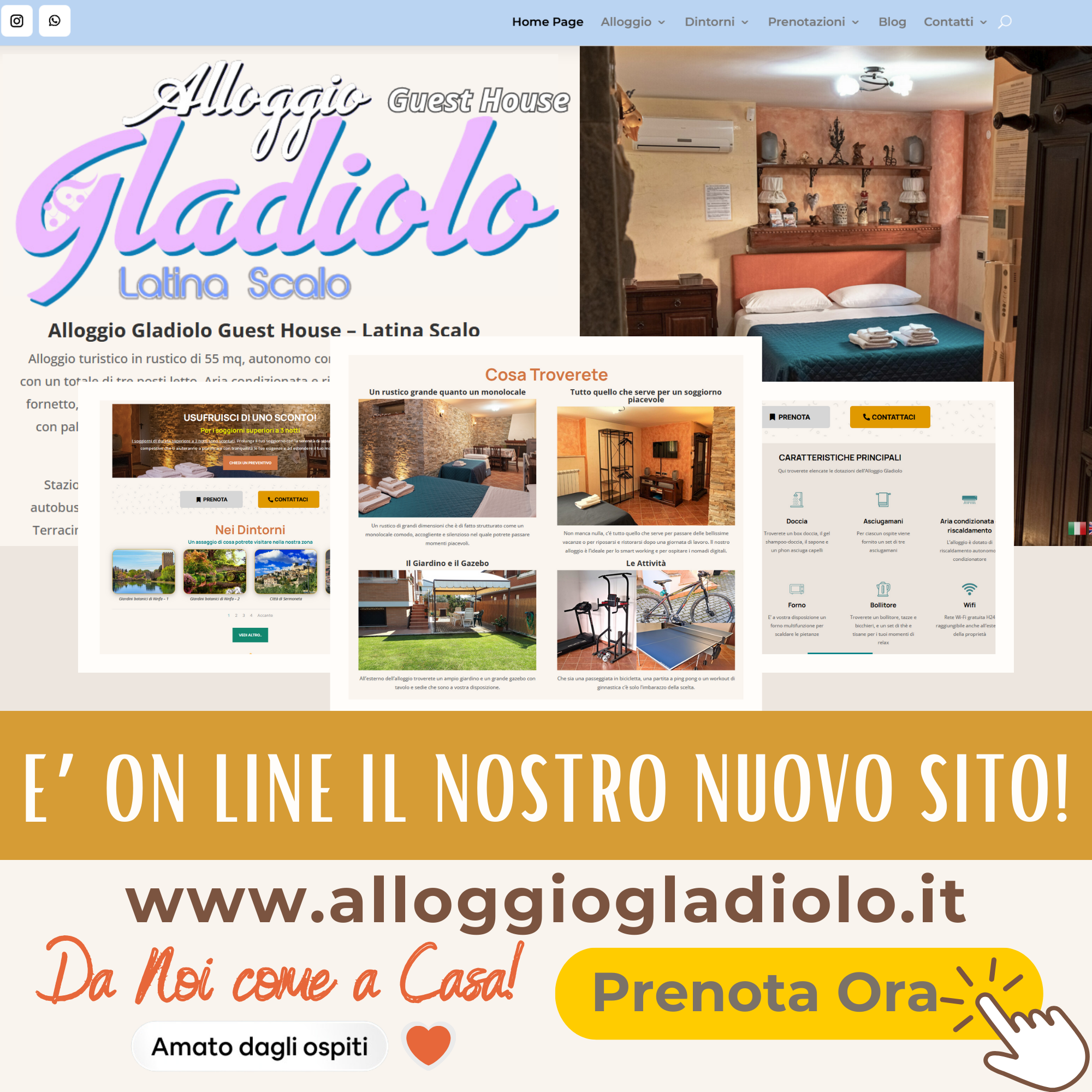 Alloggio Gladiolo Guest House - Latina Scalo - Nuovo sito Web 2024
