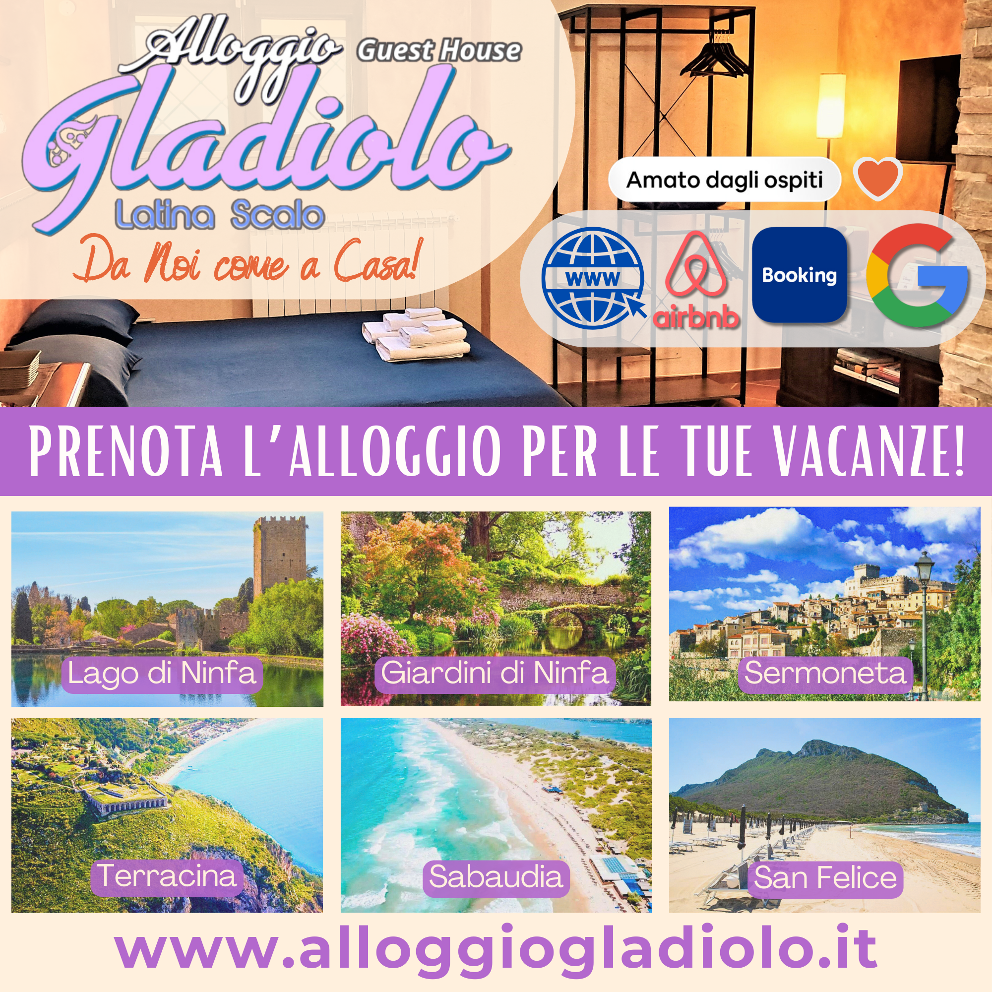 Alloggio Gladiolo Guest House - Latina Scalo - Promozione estate 2024