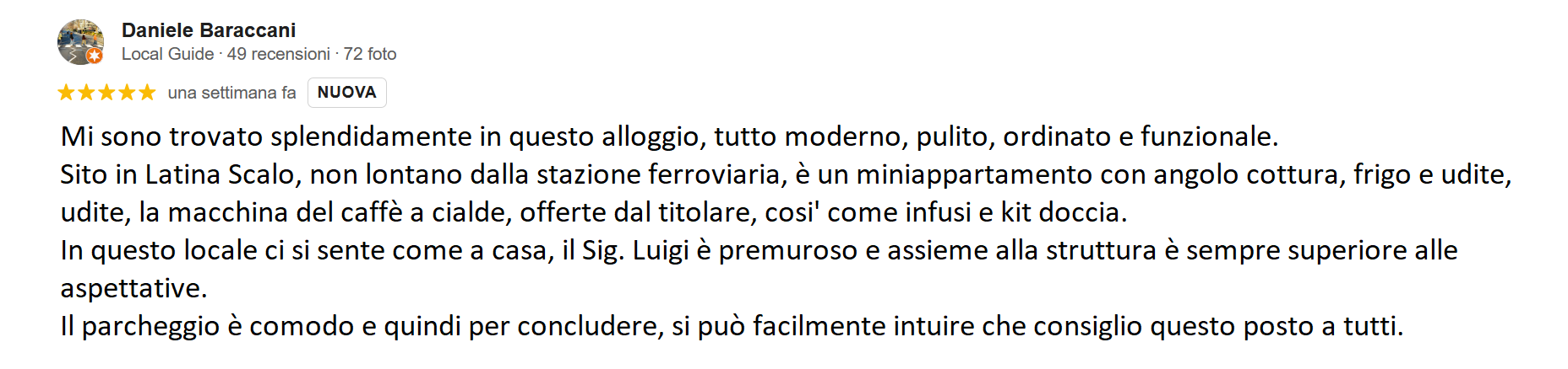 Alloggio Gladiolo - Latina Scalo - Recensione Google Agosto 2025 - 1